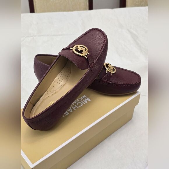 Michael Kors Fulton Driver Burgundy Loafers NIB - Picture 5 of 8